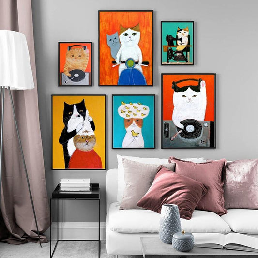 Abstract Cat Artwork